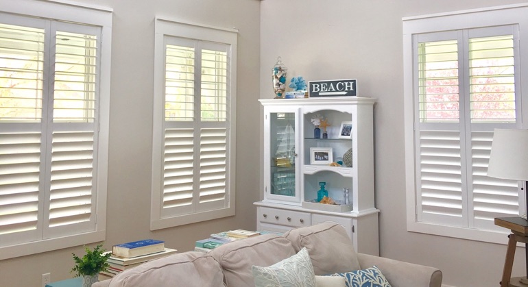 plantation shutters in New York sunroom